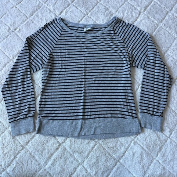 Victoria’s Secret PINK | Grey & Black Long Sleeve Striped Slouch | Size Small - Picture 2 of 8
